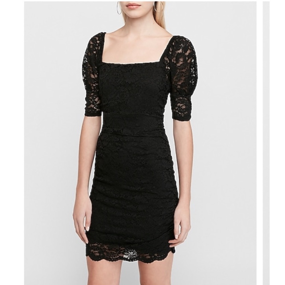 EXPRESS Cinched Lace Sheath Dress
